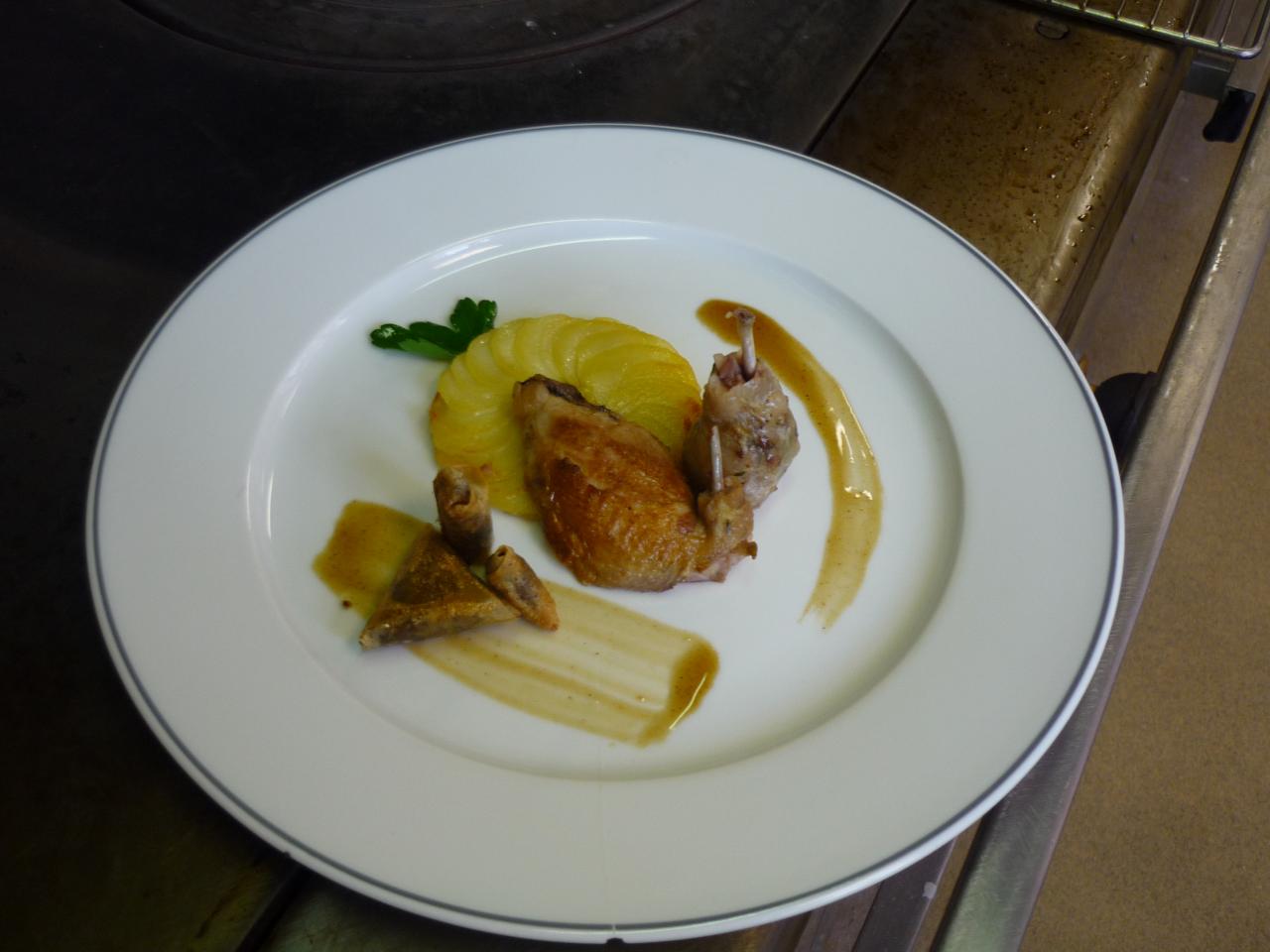 Caille en deux cuissons