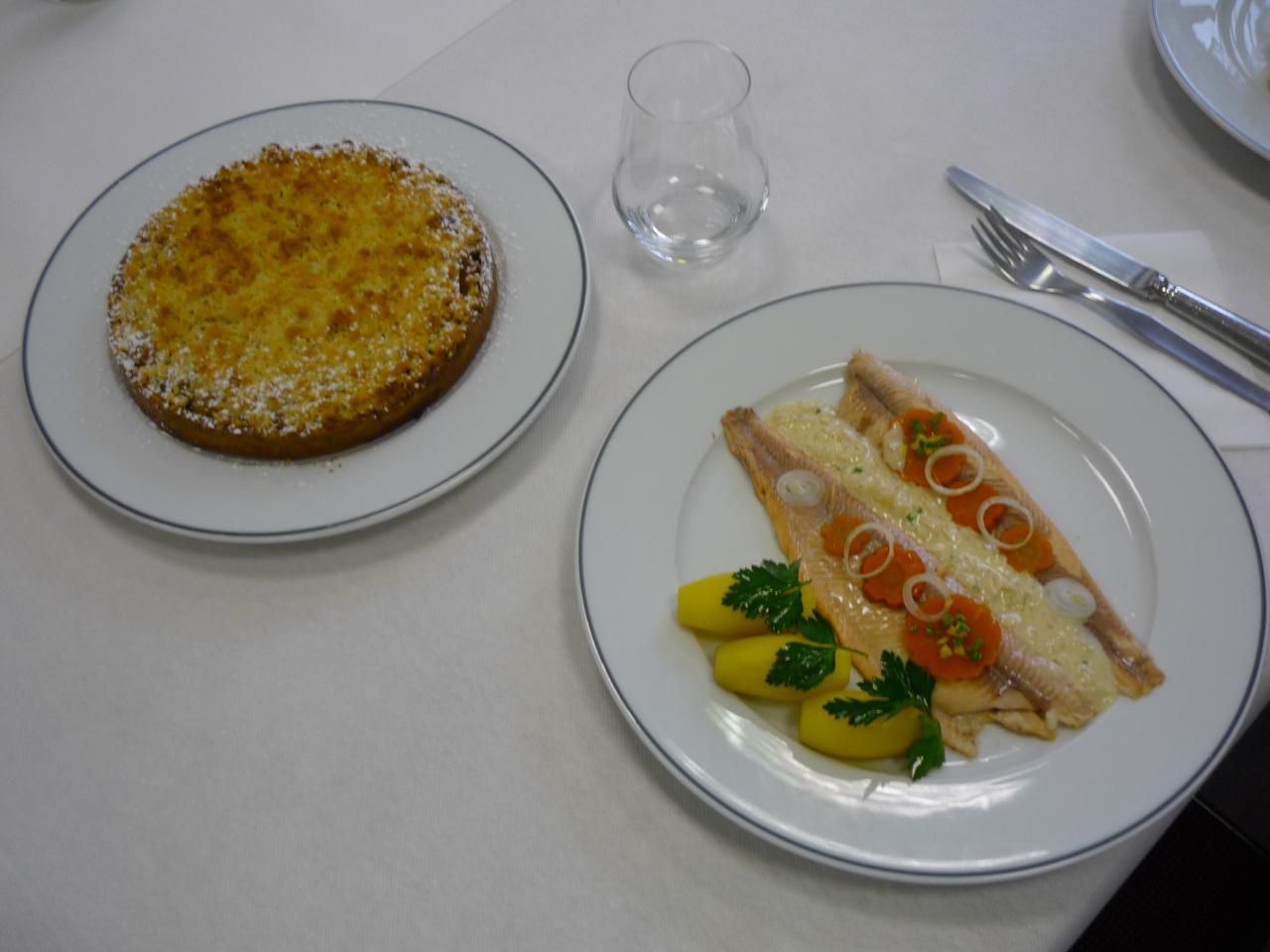Truite et crumble